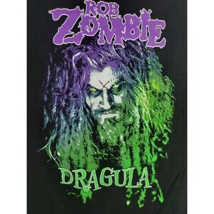 Rob Zombie Dragula Black Colorful Graphic Print Short Sleeve Shirt Men's 2XL XXL